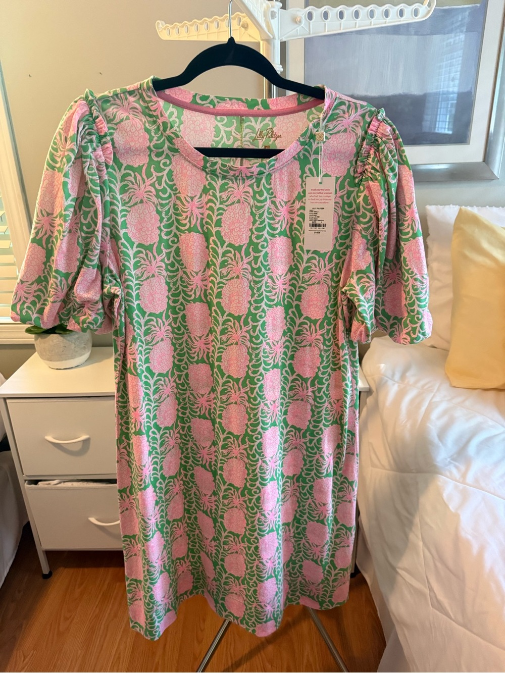 NWT-Lilly Pulitzer Pink Pineapple Pattern Green Dress